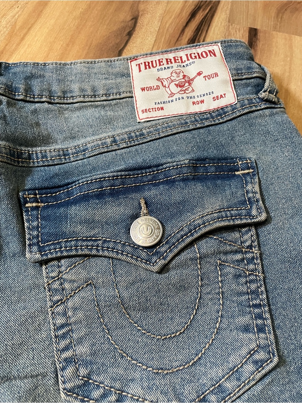 NWT True Religion Joey Low Rise Shorts Frayed Hem Flap Pocket Size 29 (8) Y2K - Picture 5 of 9